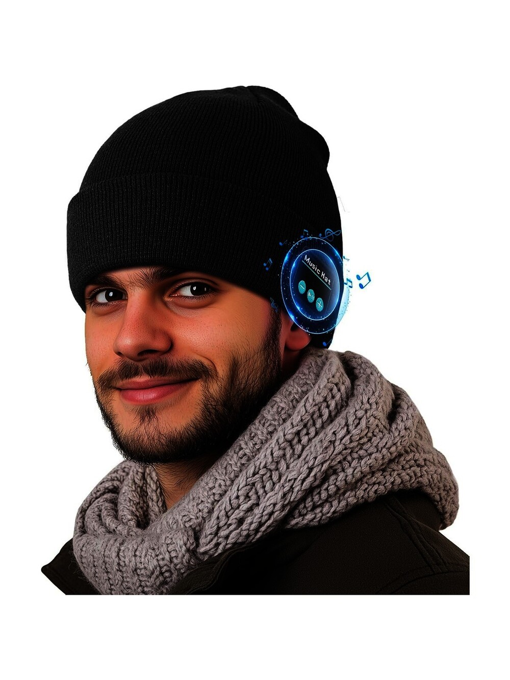 Bluetooth Hat, Rechargeable Unisex Bluetooth Beanie, mens gifts with Control...